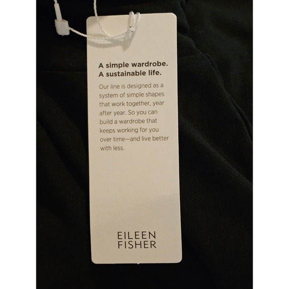 Eileen Fisher Scrunch Neck Tunic Long Sleeve Black Stretch Size Medium Tencel - Picture 3 of 5